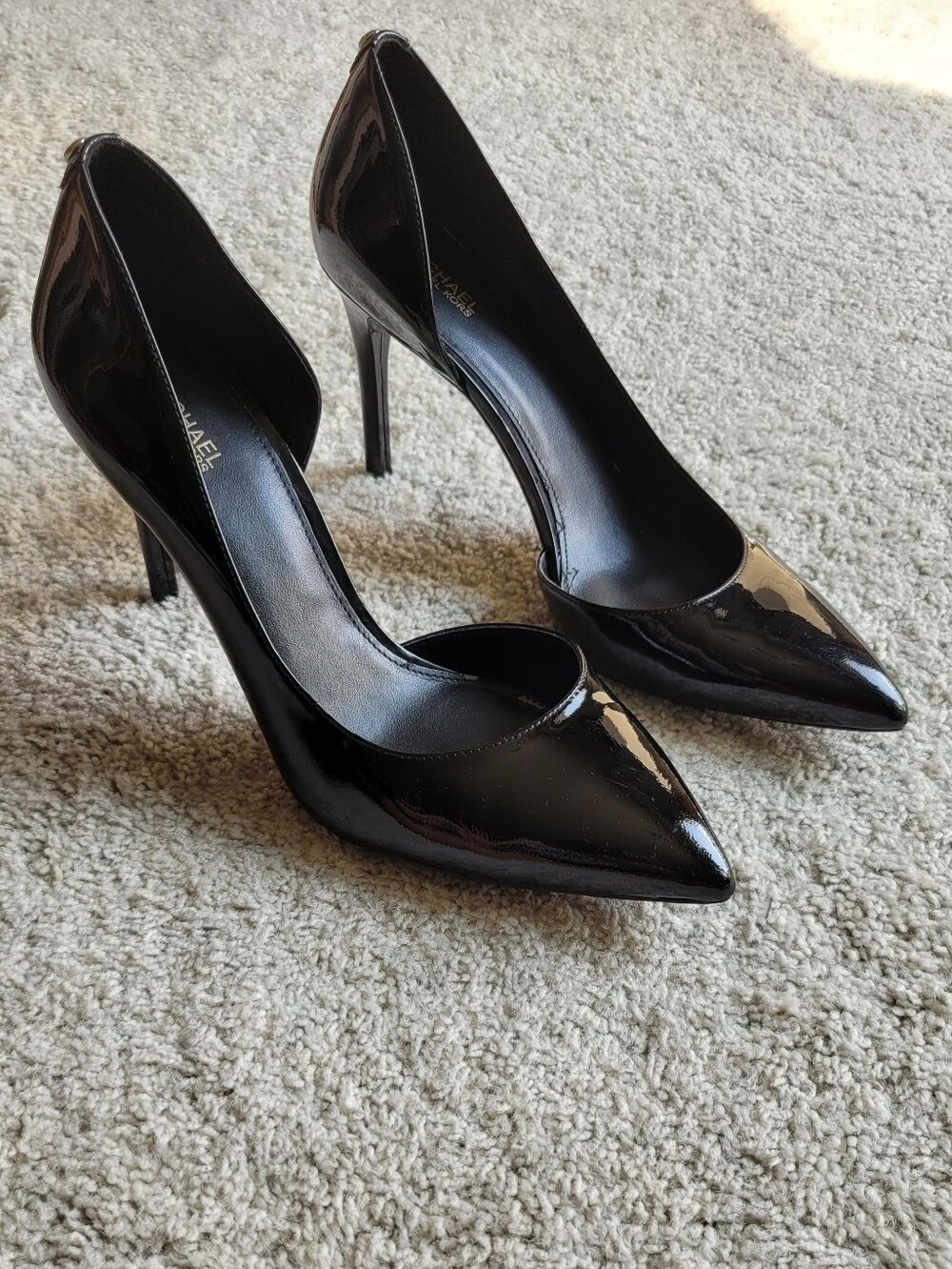 Classic Black Patton Leather Sculptural Heels Michael Kors    Great Condition